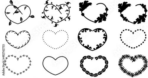 set of hearts. heart icons set vector