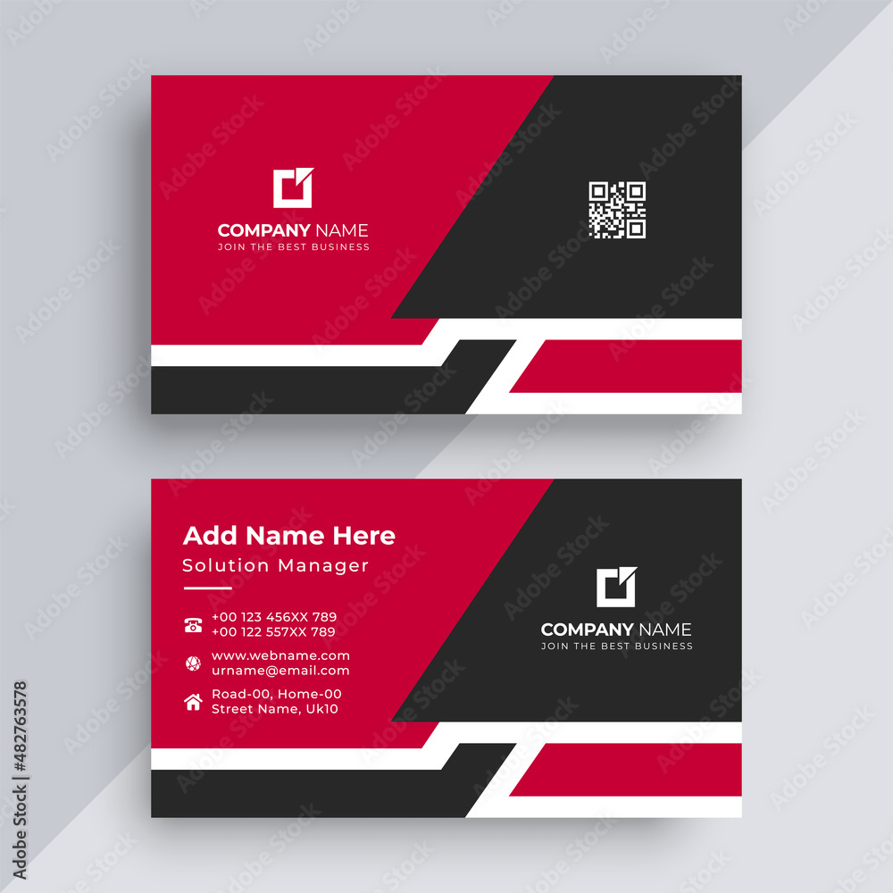 Business card design template, geometric business card, visiting card