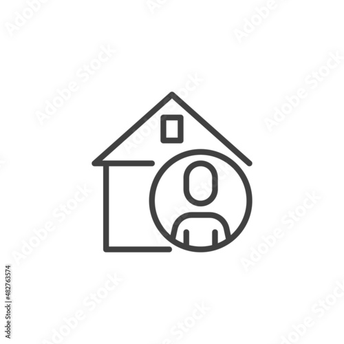 Working from home line icon