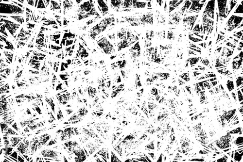 Grunge black and white texture in scratches. Monochrome abstract background