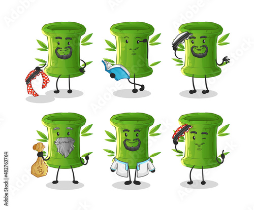 bamboo arab character. cartoon mascot vector