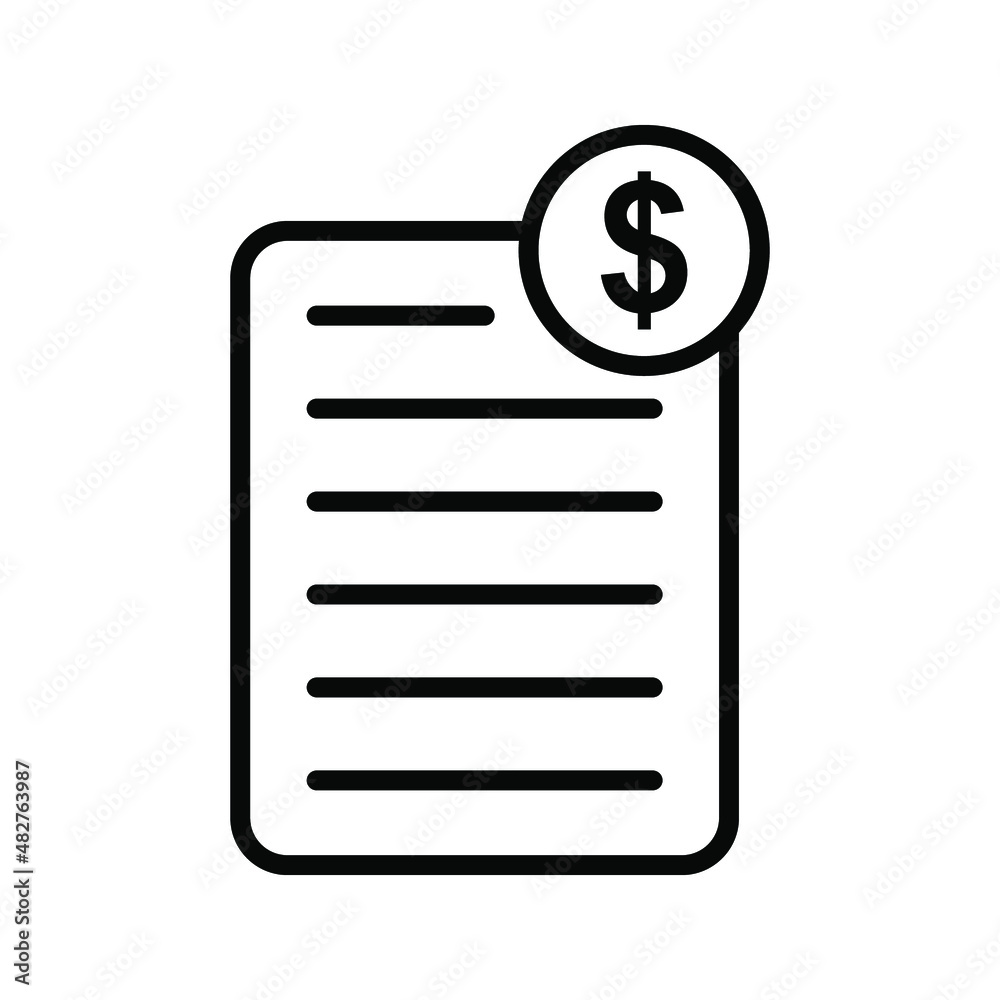 Bill Icon. websites and print media and interfaces. vector illustration Bill Icon. websites and print media and interfaces. vector illustration