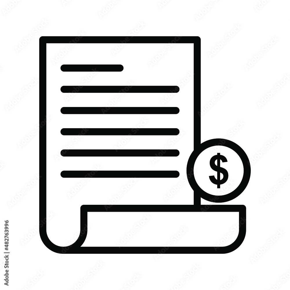 Bill Icon. websites and print media and interfaces. vector illustration Bill Icon. websites and print media and interfaces. vector illustration