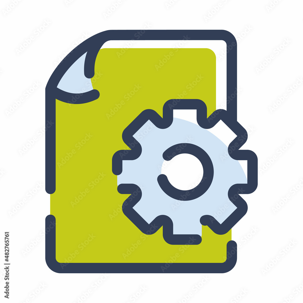 setting document file paper page configuration single isolated icon with dash or dashed line style setting document file paper page configuration single isolated icon with dash or dashed line style
