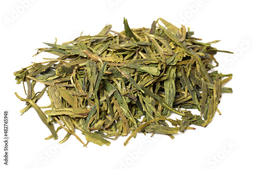 green tea on white background