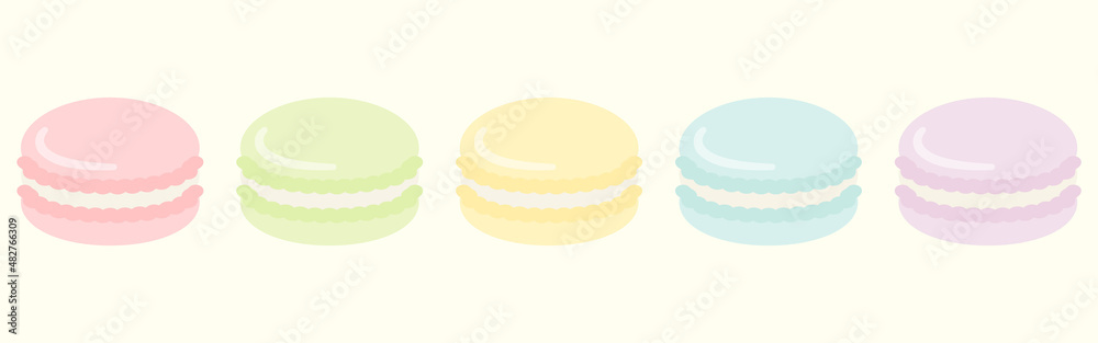 vector background with French macarons for banners, cards, flyers, social media wallpapers, etc.