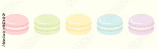 vector background with French macarons for banners, cards, flyers, social media wallpapers, etc.
