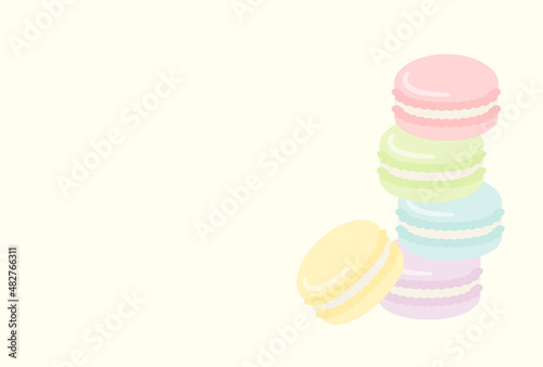 vector background with French macarons for banners, cards, flyers, social media wallpapers, etc.