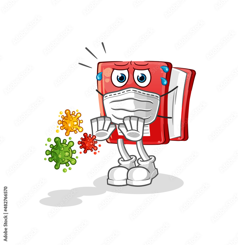 book refuse viruses cartoon. cartoon mascot vector book refuse viruses cartoon. cartoon mascot vector
