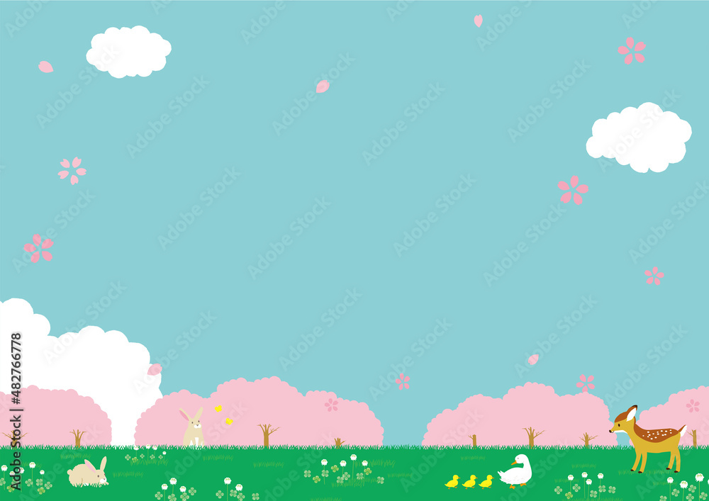 春の風景 背景イラスト 春の風景 背景イラスト