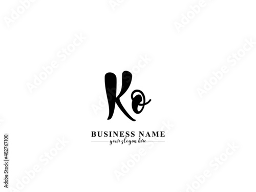 Signature KO Beautiful elegant logos, Signature Ko Logo For Boutique Fashion Photography Cosmetics