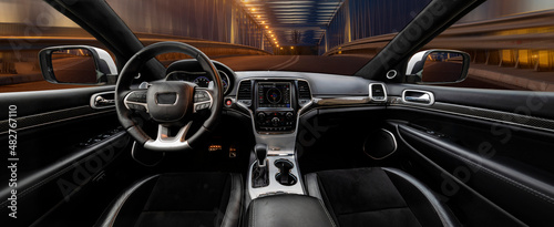 Modern luxury car Interior,travel concept