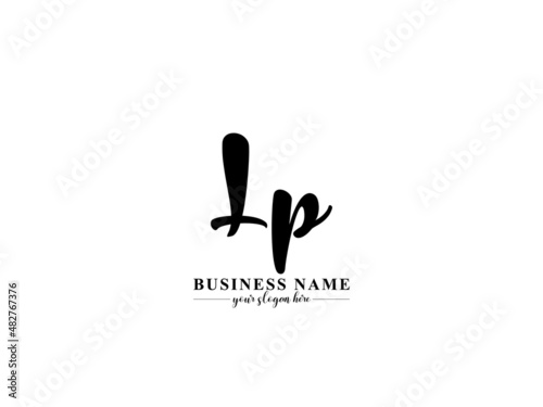 Signature LP l p Logo Design, Initial Cute Baby Lp Letter Logo Icon Vector stylish template Image for cute funny baby kids boom family child business or brand