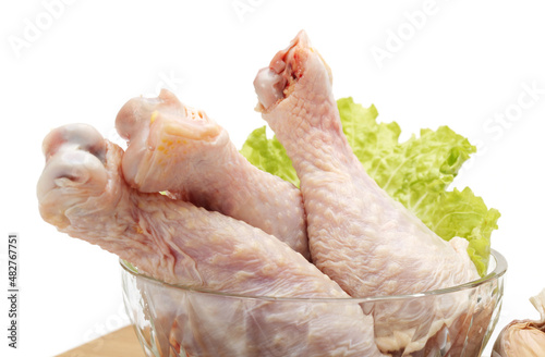Chicken legs isolated on white background