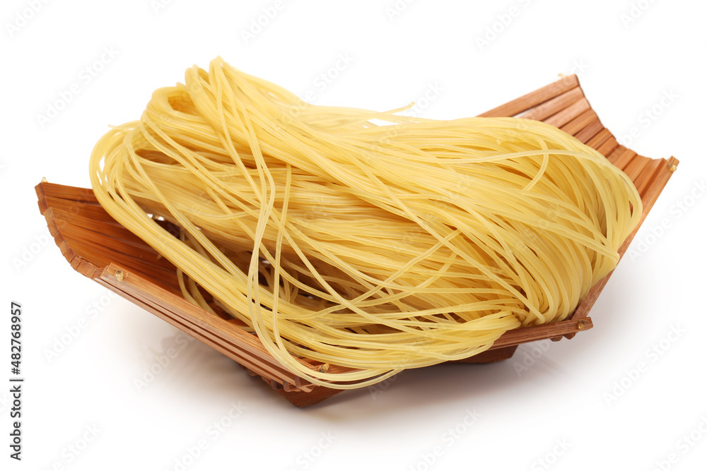 Korean cold noodle on white background 