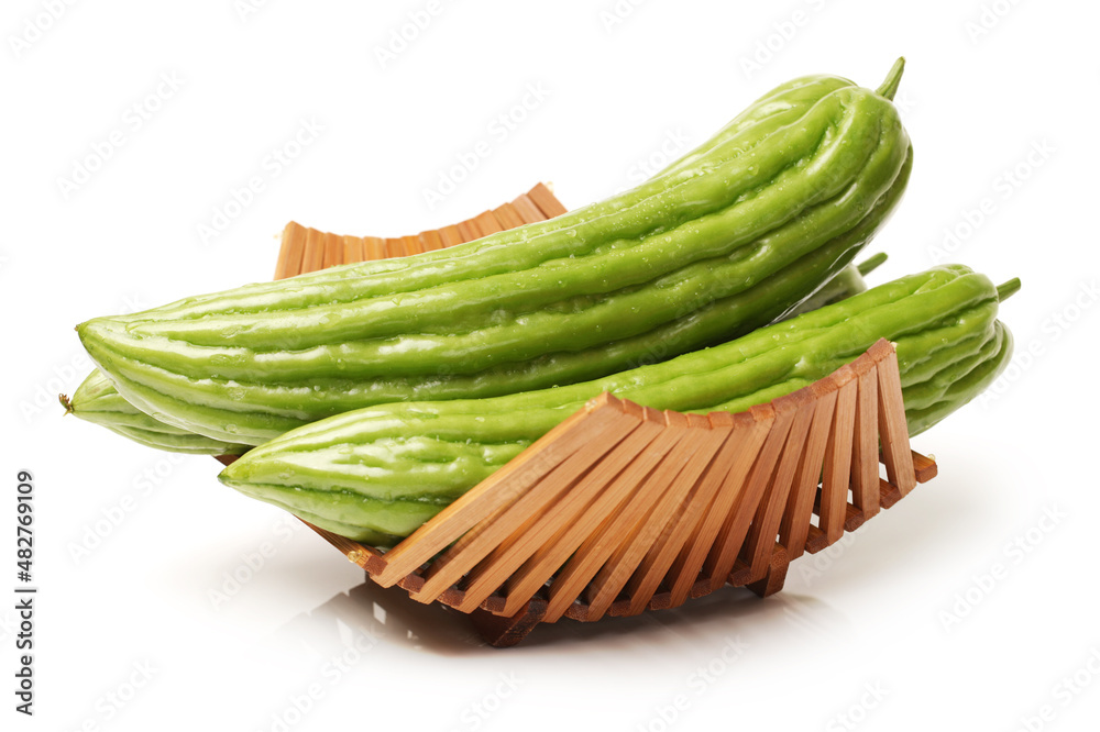 Bitter melon , Bitter gourd on white background Bitter melon , Bitter gourd on white background