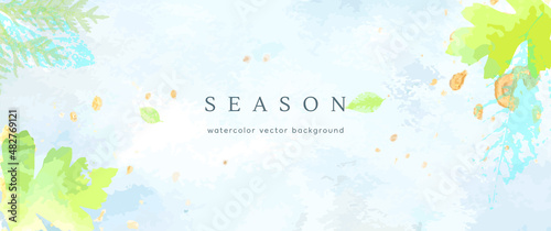 spring season vector background pastel banner blue