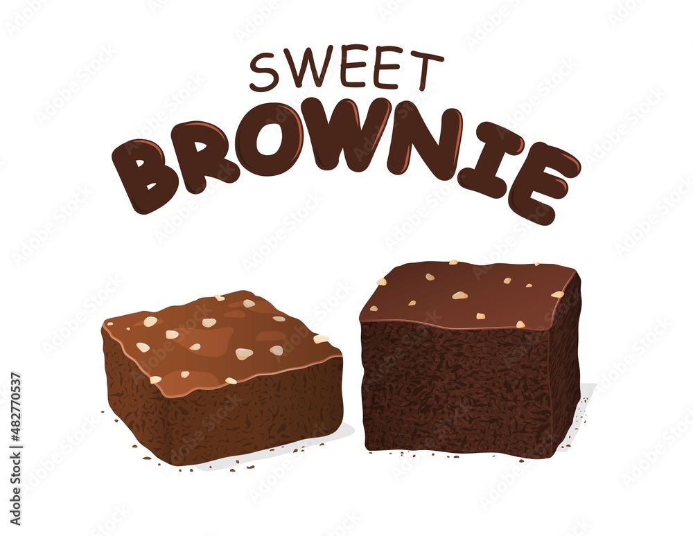 chocolate brownie isolated on white background. chocolate brownie isolated on white background.