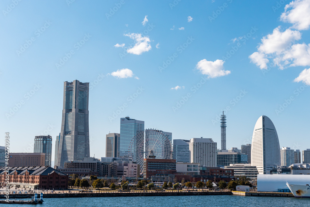 Naklejka premium みなとみらいの風景 日中