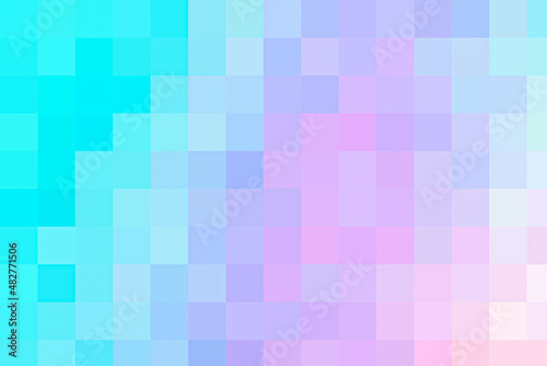 Turquoise and violet pixel blocks