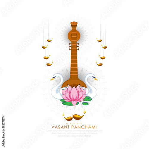 Happy Vasant Panchami Background.vector illustration