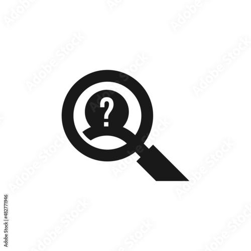 Missing person search icon isolated on white background