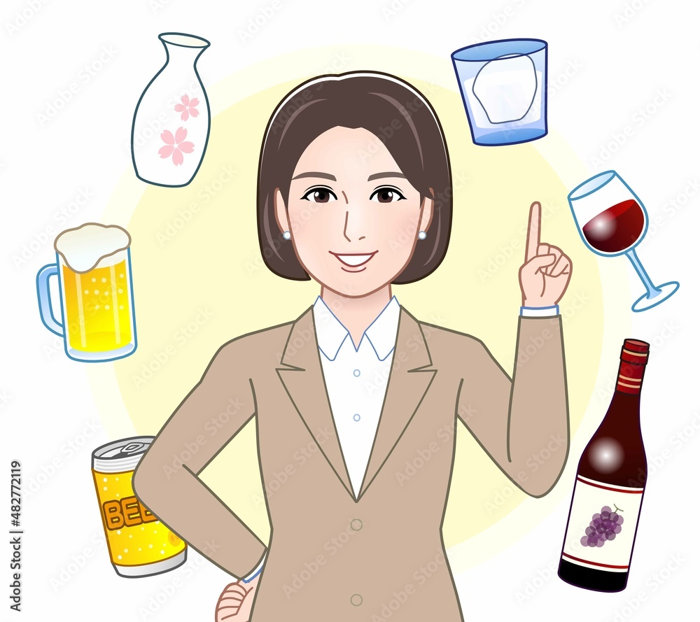 色々なお酒と女性