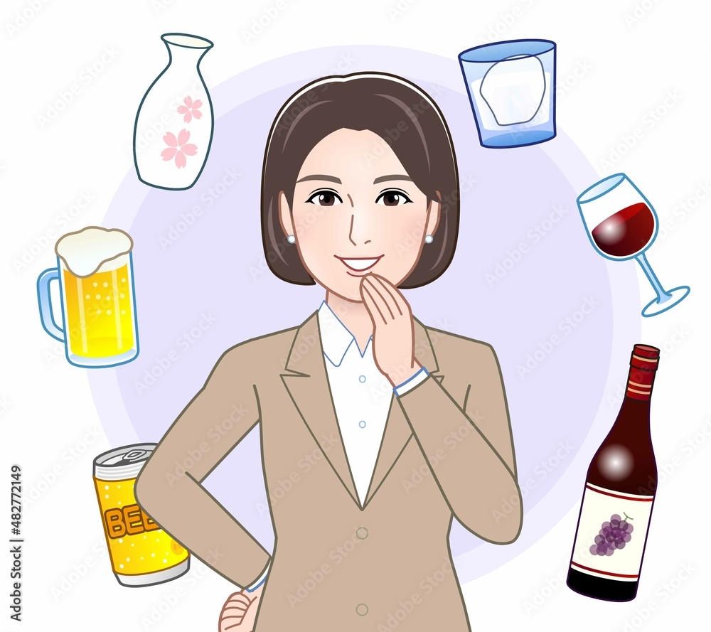 色々なお酒と女性