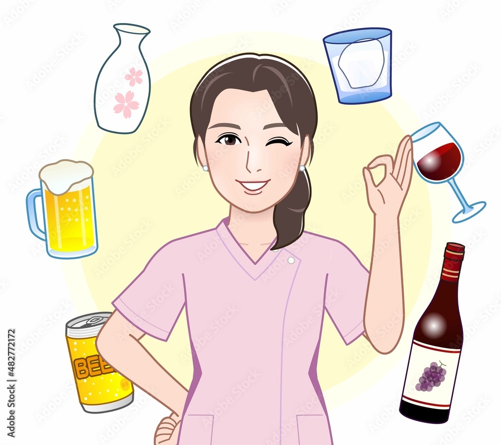 色々なお酒と女性