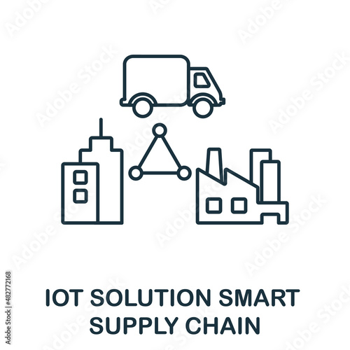Smart Supply Chain icon. Line element from iot solution collection. Linear Smart Supply Chain icon sign for web design, infographics and more.