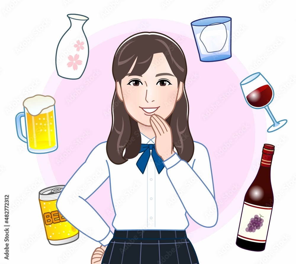 色々なお酒と女性