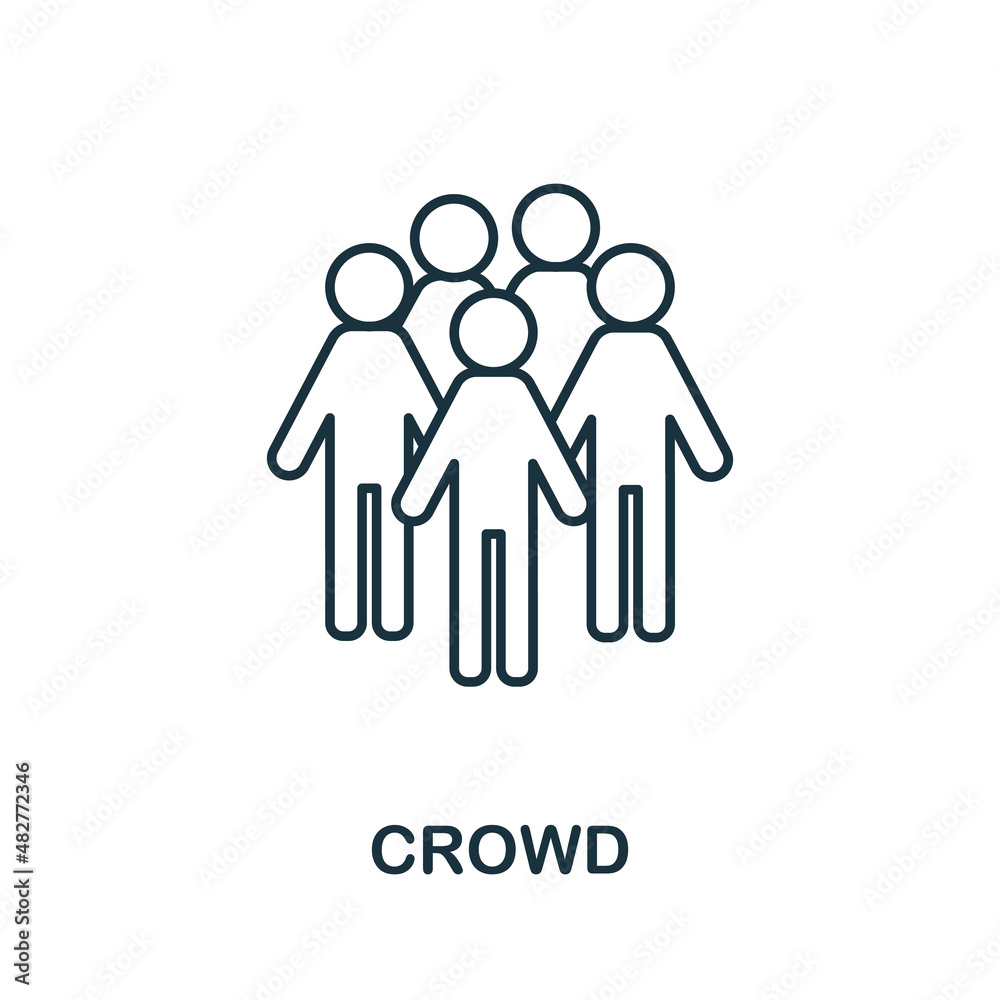 Crowd icon. Line element from big city life collection. Linear Crowd icon sign for web design, infographics and more. Crowd icon. Line element from big city life collection. Linear Crowd icon sign for web design, infographics and more.