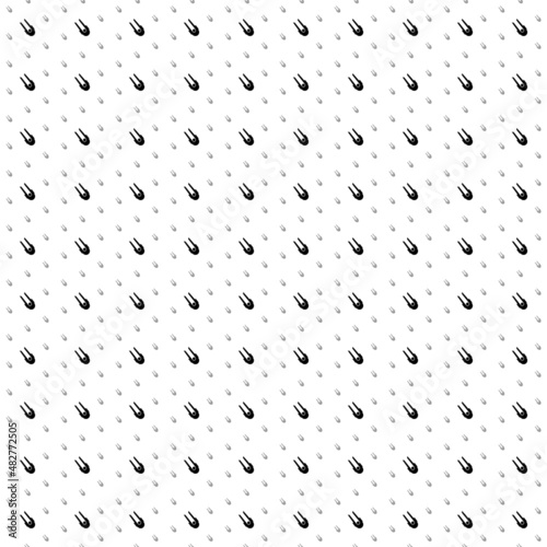Square seamless background pattern from black solo bobsleigh symbols are different sizes and opacity. The pattern is evenly filled. Vector illustration on white background