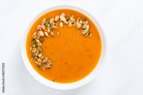 pumpkin cream soup with seeds