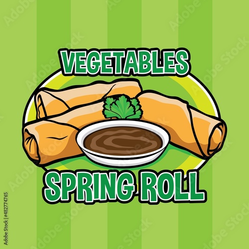 Vegetables Spring Roll Vector Design