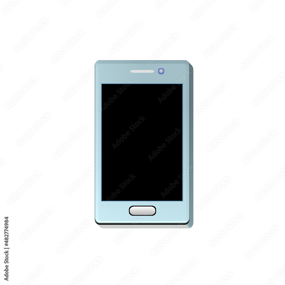 Illustration of a sky blue color smartphone, isolated on a white background Illustration of a sky blue color smartphone, isolated on a white background