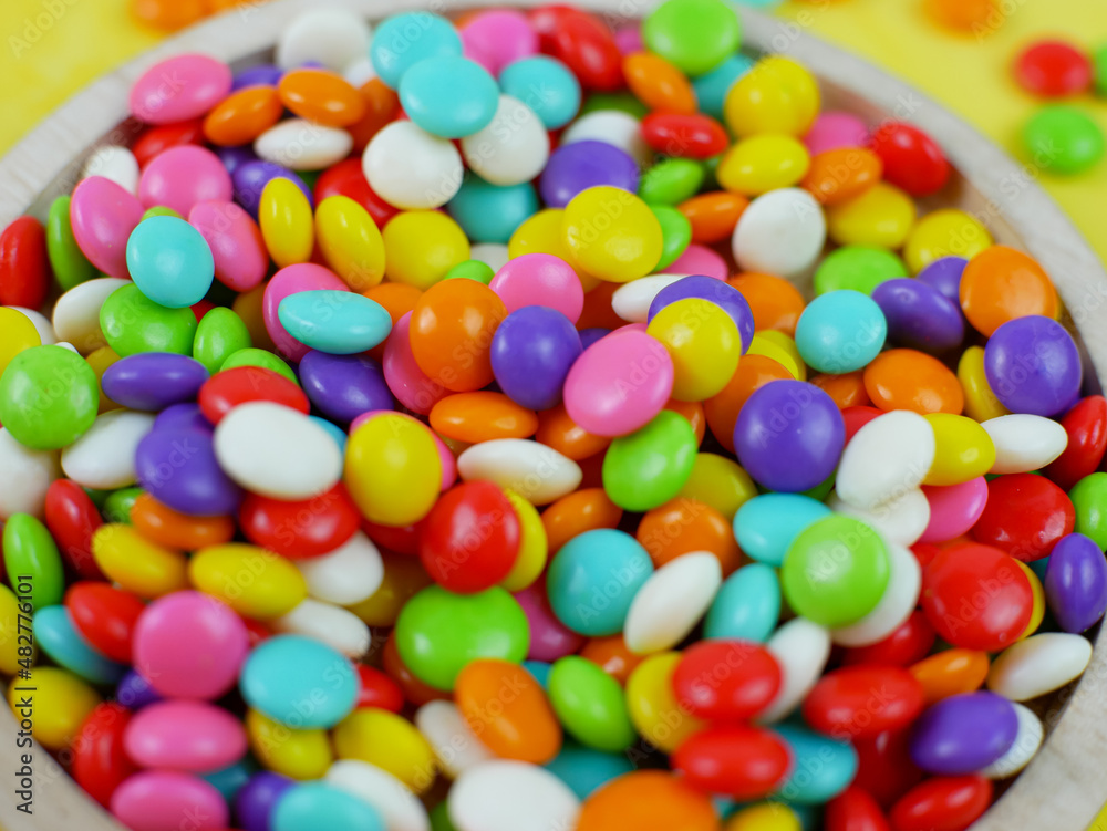 close up of colorful sweet candy. rainbow ball candy close up of colorful sweet candy. rainbow ball candy