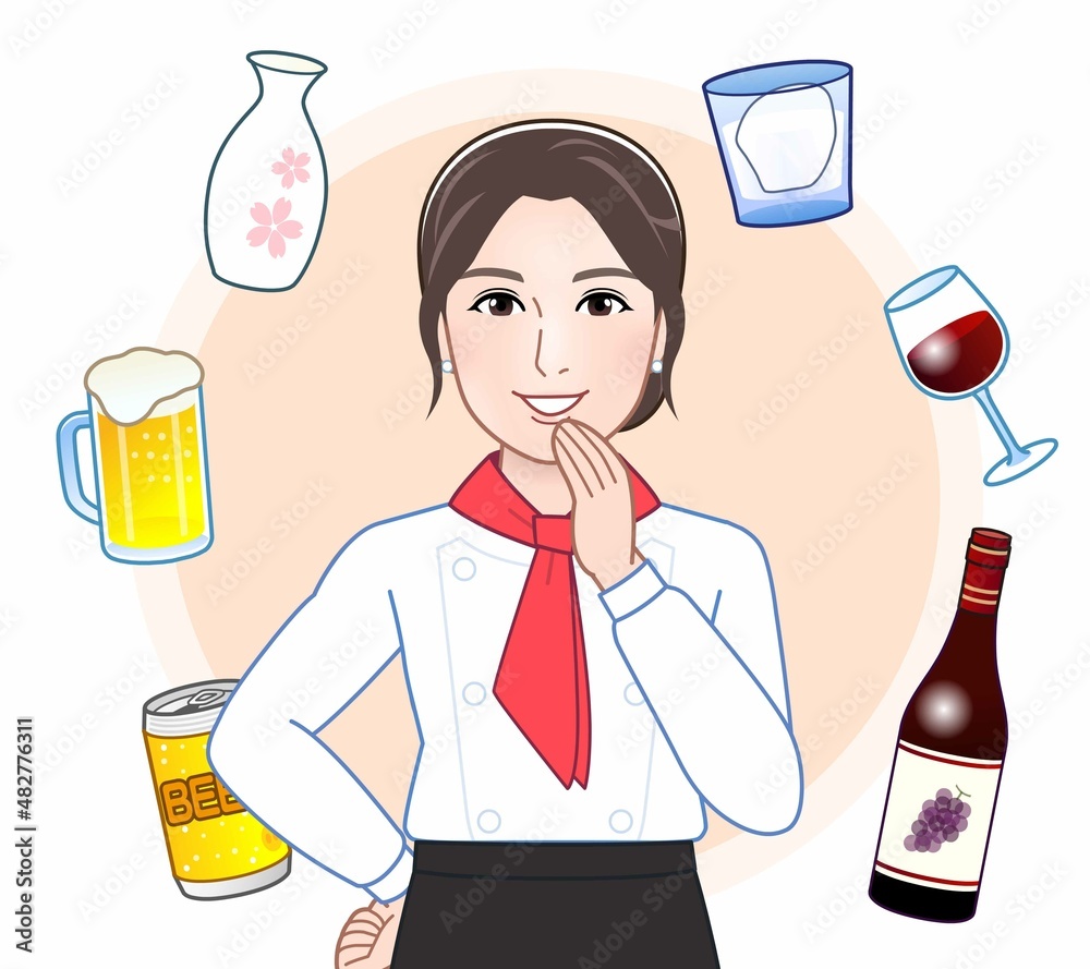 色々なお酒と女性
