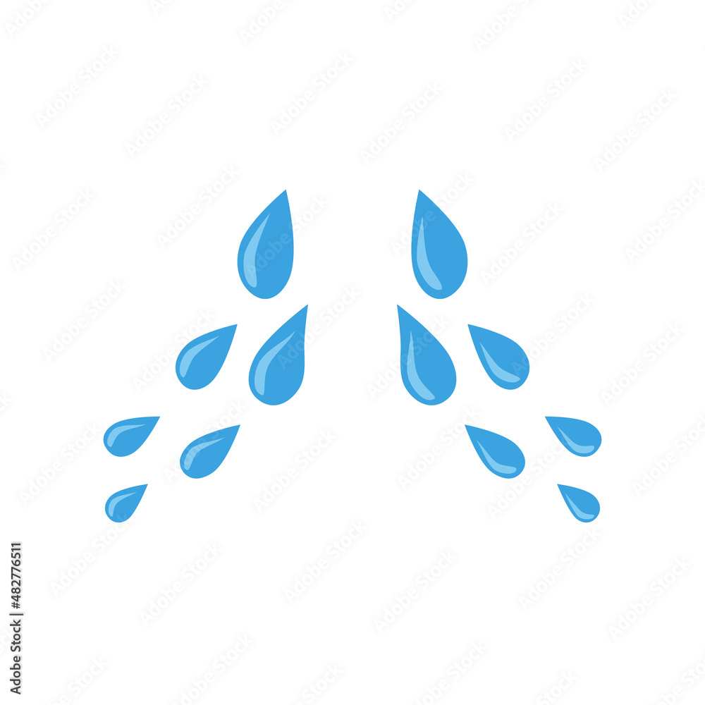 Fototapeta premium Water or tear drop. Blue sorrow weeping cry stream. Drops splash 