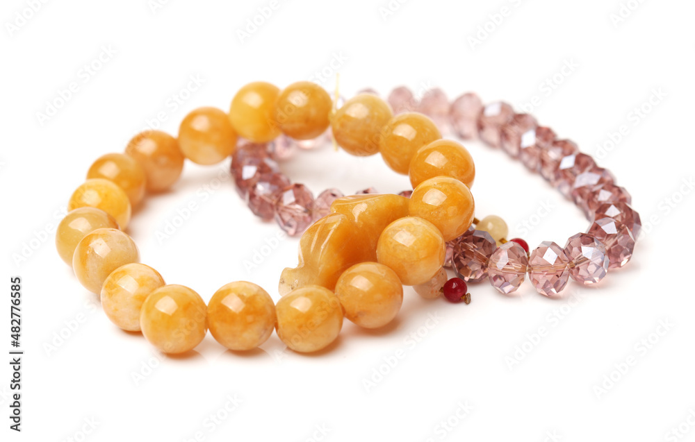 bracelet with color gems isolated on a white background bracelet with color gems isolated on a white background