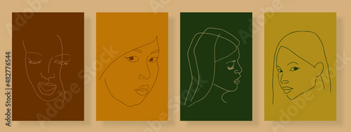 continuous line logo woman modern cosmetic beauty fashion vector illustration one line