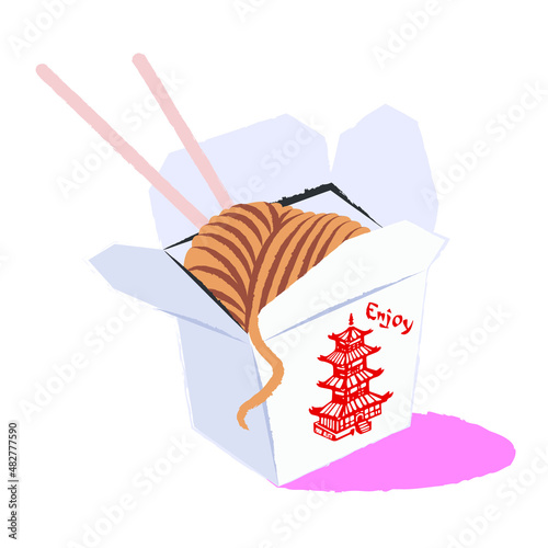Chinese noodles vector illustration