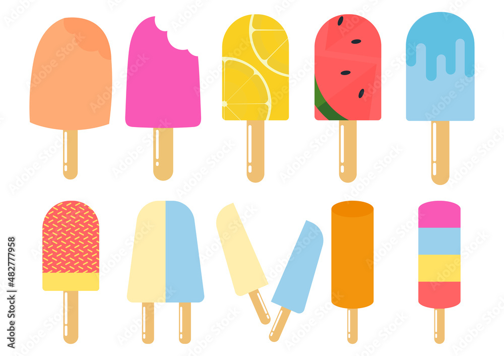 a collection of ice cream designs with different shapes and colors a collection of ice cream designs with different shapes and colors