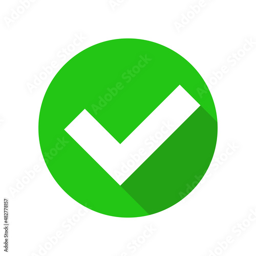 Modern green check mark icon. Vector.