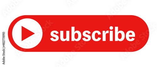 Channel subscribe button. Vector icon.