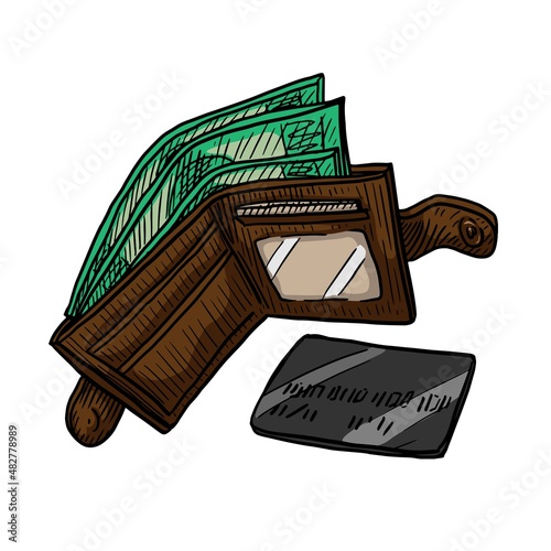 wallet vector illustration on white background