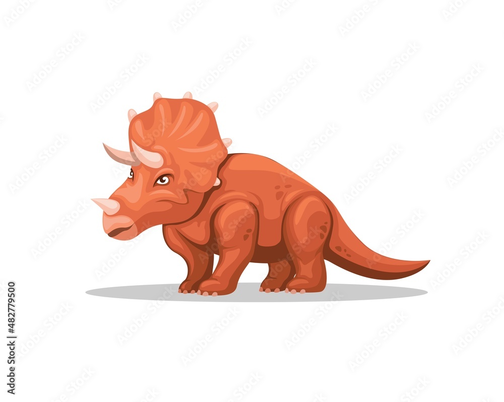 Triceratops dinosaur species character illustration vector Triceratops dinosaur species character illustration vector