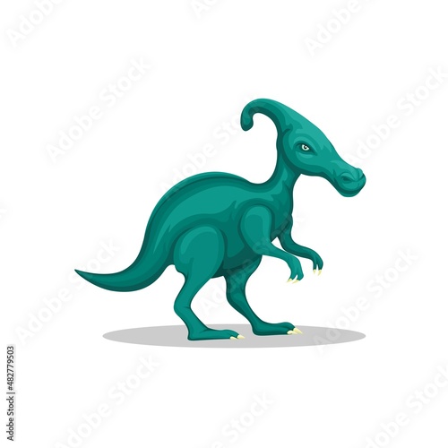 Parasaurolophus Dinosaur species character mascot illustration vector