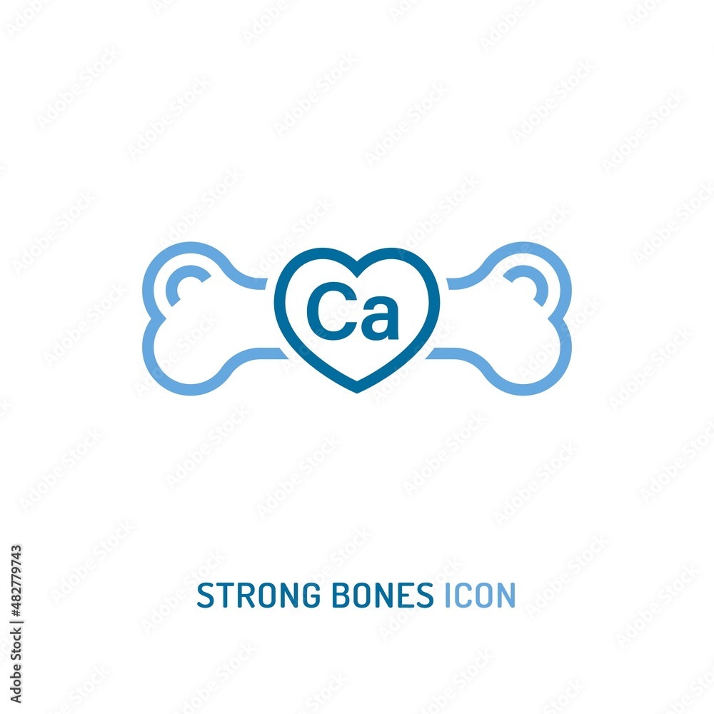 Strong healthy bones icon. Human health medical pictogram.