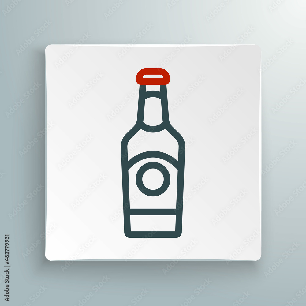 Line Beer bottle icon isolated on white background. Colorful outline concept. Vector Line Beer bottle icon isolated on white background. Colorful outline concept. Vector